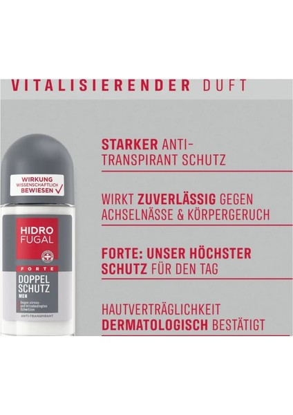 Forte Doppel Schutz Anti-Transpirant Roll On Men