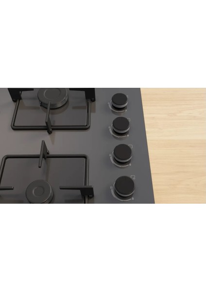 POP6C9P30L Antrasit Gri Gazlı Ocak 4 Gözlü LPG ile Yüksek Güç 7500 W Cam Malzeme fiyatları