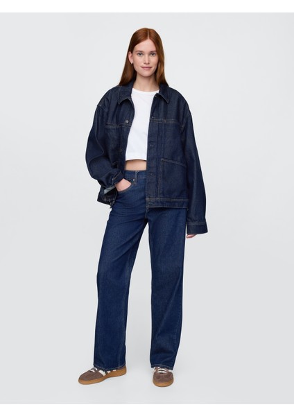 Erkek Lacivert Ultrasoft Boxy Icon Denim Ceket fırsatları