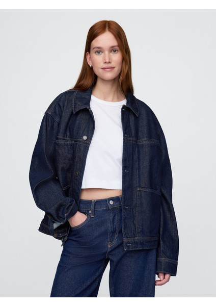 Erkek Lacivert Ultrasoft Boxy Icon Denim Ceket indirimleri
