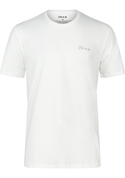 Alex Erkek Sıfır Yaka T-Shirt Beyaz