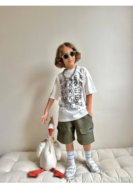 Erkek Çocuk Garson Boy Baker Baskılı Pamuk Şortlu Takım