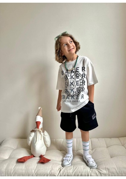 Erkek Çocuk Garson Boy Baker Baskılı Pamuk Şortlu Takım