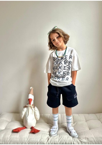 Erkek Çocuk Garson Boy Baker Baskılı Pamuk Şortlu Takım