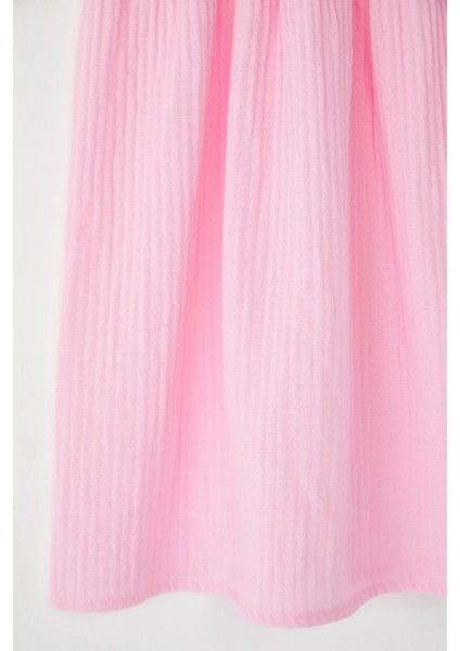 Kız Çocuk Üst Askılı Kaşkosre Limon Baskılı Alt Müslin Elbise modelleri