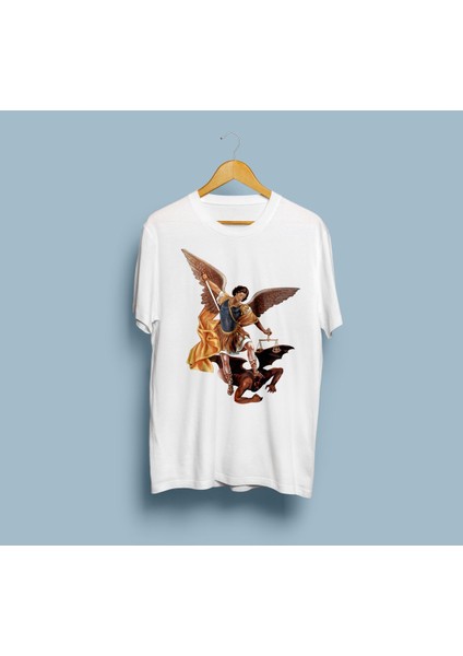 Oversize Melek ve Şeytan L'amour Tasarım Unisex T-Shirt