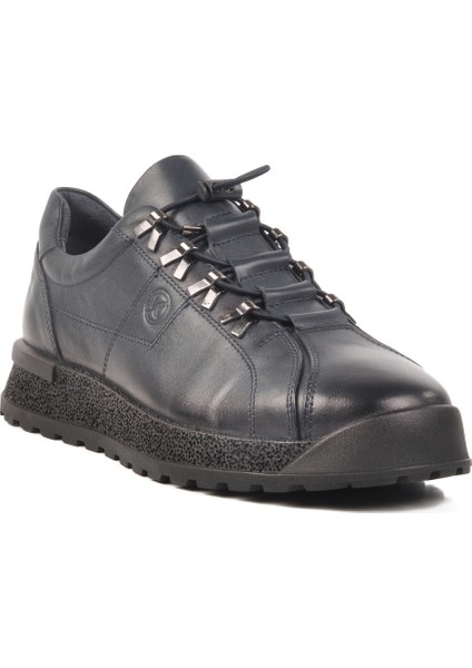 Lacivert Hakiki Deri Erkek Sneaker 3K1820-3835 M