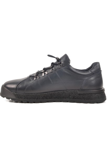 Lacivert Hakiki Deri Erkek Sneaker 3K1820-3835 M