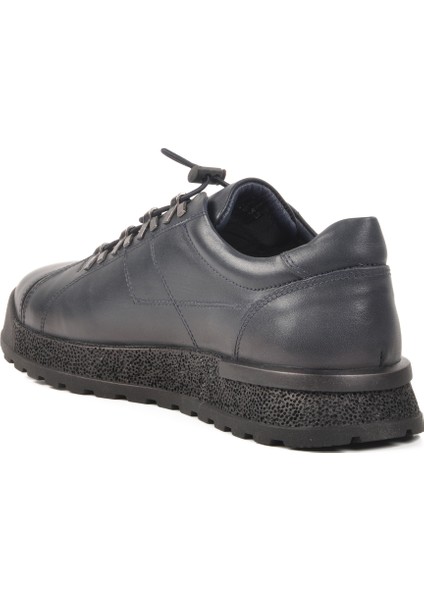 Lacivert Hakiki Deri Erkek Sneaker 3K1820-3835 M