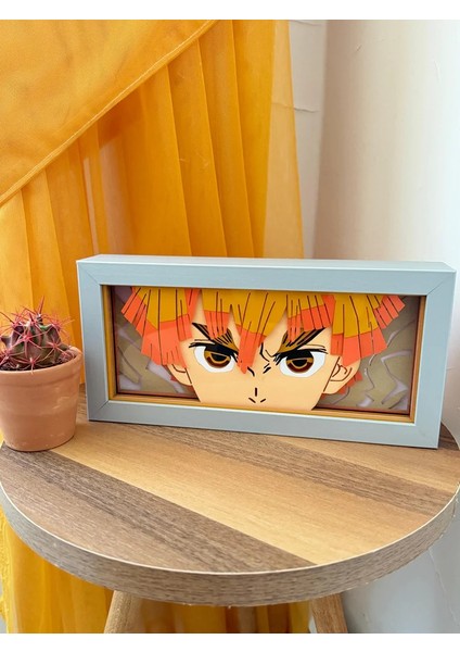 Zenitsu 3D Anime Lightbox Işıklı Kutu Tablo
