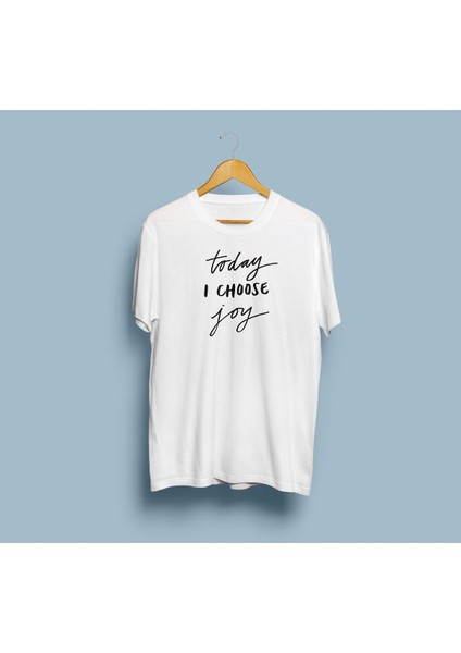 Oversize Today I Choose Joy (Bugün Eğlenmeyi Seçtim) Yazılı T-Shirt