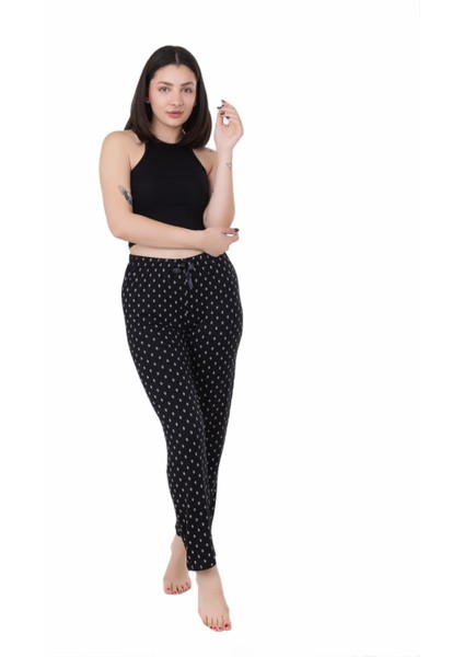 Looksense Kadın Siyah Viskon Tek Alt Pijama 03200