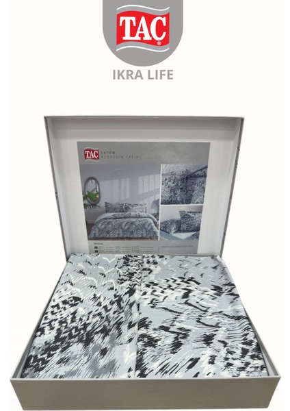 Yeni Sezon Pamuk Saten Çift Kişilik Nevresim Takımı Orniva Gri indirimleri