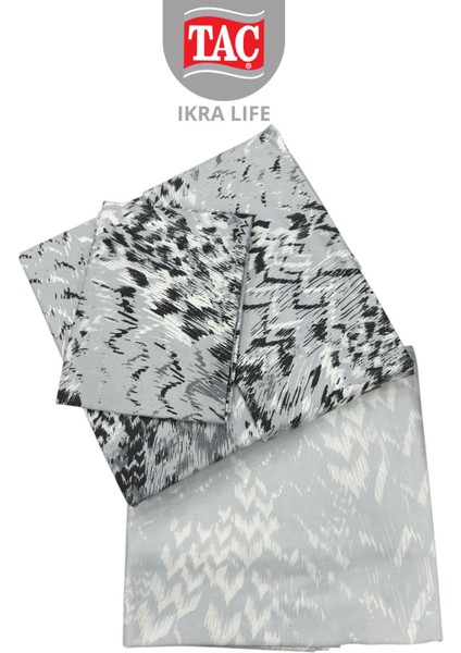 Yeni Sezon Pamuk Saten Çift Kişilik Nevresim Takımı Orniva Gri