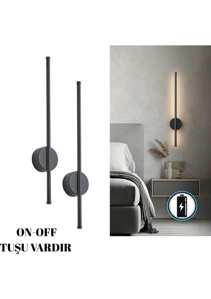 Şarjlı Aplik Modern Duvar 1 Adet
