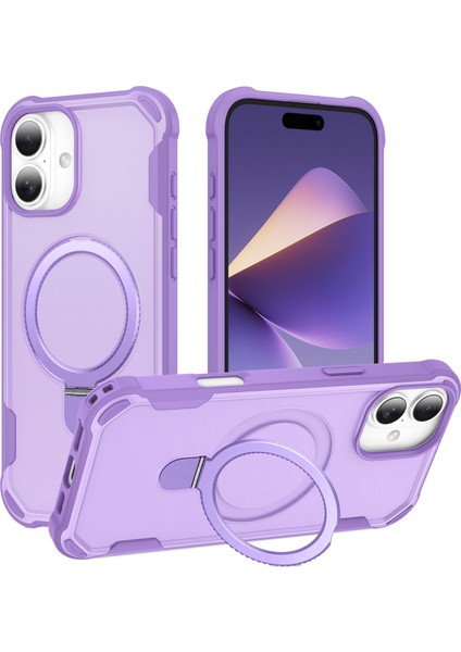 iPhone 16 Plus Kickstand Tpu + Pc Darbeye Dayanıklı Telefon Arka Kapağı Magsafe ile Uyumlu (Yurt Dışından)