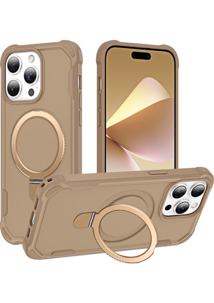 iPhone 16 Pro Kickstand Tpu + Pc Darbeye Dayanıklı Telefon Arka Kapağı Magsafe ile Uyumlu (Yurt Dışından)