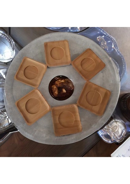 Kare Bambu Çay Tabağı