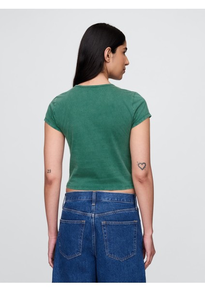Kadın Yeşil Gap Logo T-Shirt
