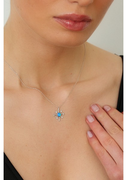 Kadın 925 Ayar Opal Taşlı Galaxy Yıldızı Kolye fiyatları