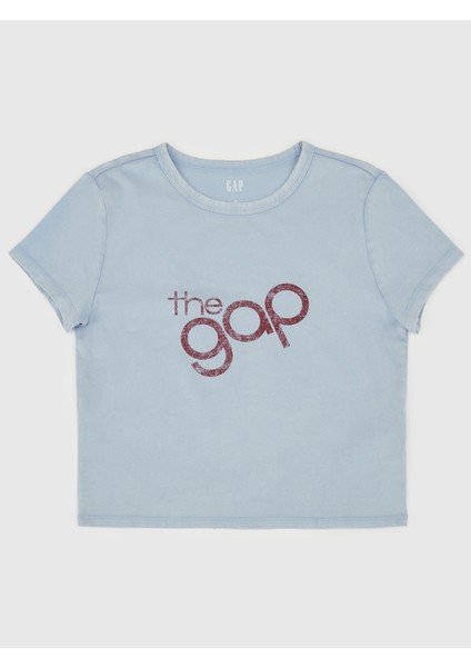 Kadın Mavi Gap Logo T-Shirt