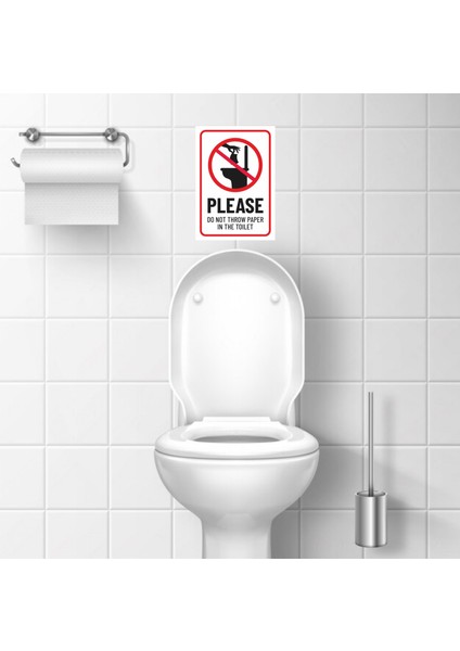 Please Do Not Throw Paper In The Toılet - Uyarı Tabela Levhası 24X34 cm Polikarbon modelleri