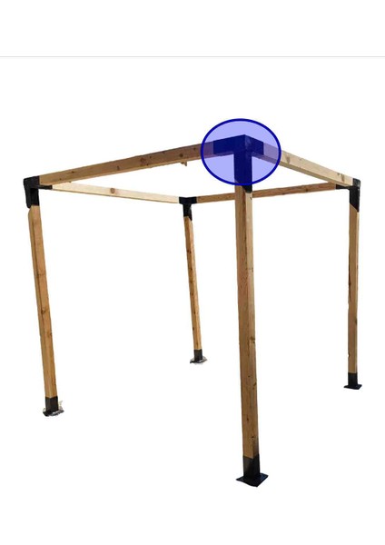 Pergola Kamelya Çardak 8X8CM Köşe 90° Montaj Aparatı Demir Bağlantı Metal Kiti Hırdavat Payanda Kiriş Kereste Tutucular Bahçe Teras Asma