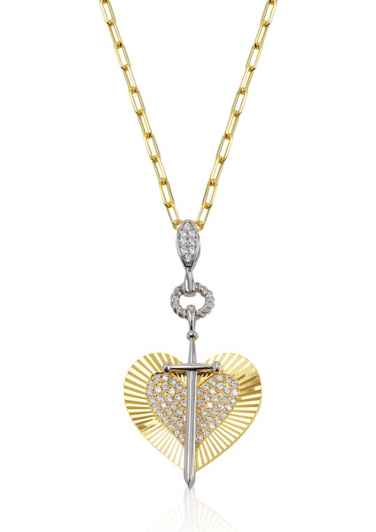 Kadın 925 Ayar Zirkon Taşlı Kılıç Kanat Kolye fırsatları