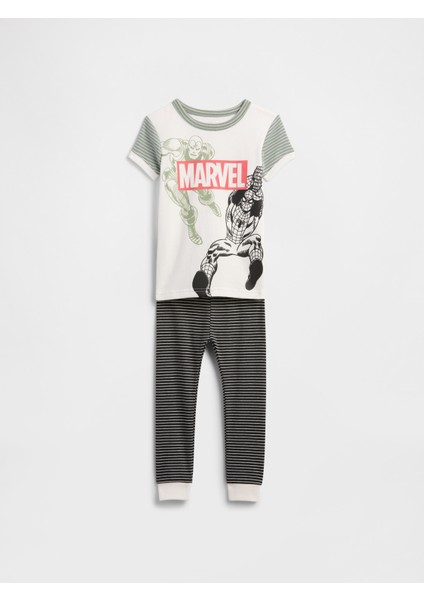 Bebek Kırık Beyaz Spiderman Desenli Set