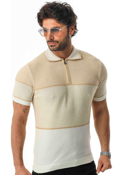 Luxury Tech Polo Yaka Yarım Fermuarlı Örme Triko T-SHIRT-TCY-1026 fırsatları