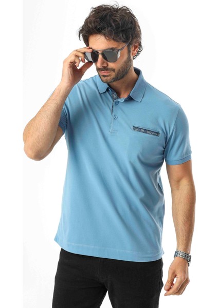 Büyük Beden Regular Fit Polo Yaka Cepli Baskılı T-SHIRT-PL-3458 fiyatları
