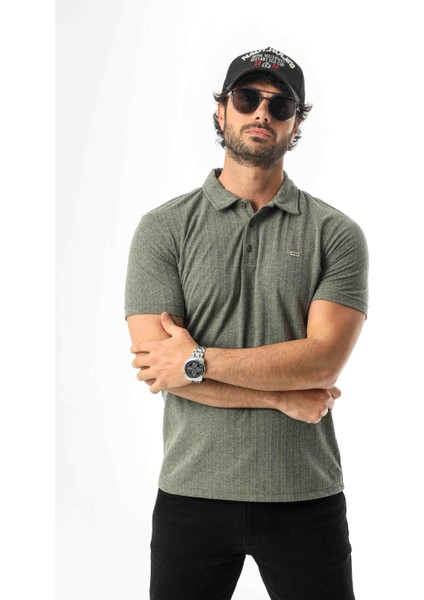 Regular Fit Polo Yaka Düğmeli Armalı Keten T-SHIRT-KT-1003 fiyatları