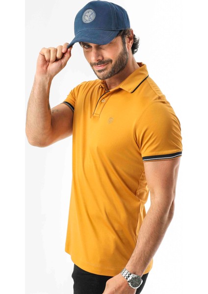 Pamuklu Yumuşak Dokulu Kumaş Polo Yaka Düğmeli T-SHIRT-6291 fiyatları