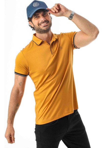 Pamuklu Yumuşak Dokulu Kumaş Polo Yaka Düğmeli T-SHIRT-6291 modelleri