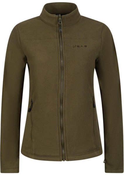 Cara Kadın Tam Fermuarlı Ince Polar Sweatshirt Haki