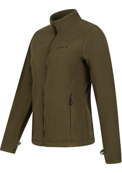 Cara Kadın Tam Fermuarlı Ince Polar Sweatshirt Haki