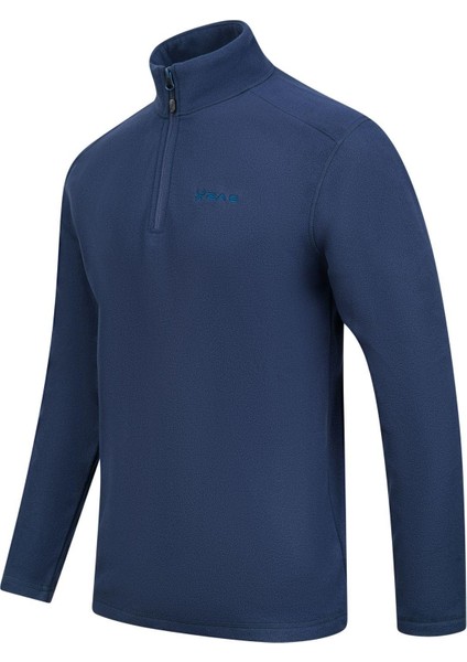 Cedric Erkek Yarım Fermuarlı Ince Polar Sweatshirt Lacivert modelleri