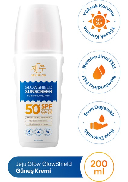 Glowshield Spf 50 Güneş Losyonu – Yüz ve Vücut – Geniş Spektrum Koruma - Nemlendirici Formül 200 ml