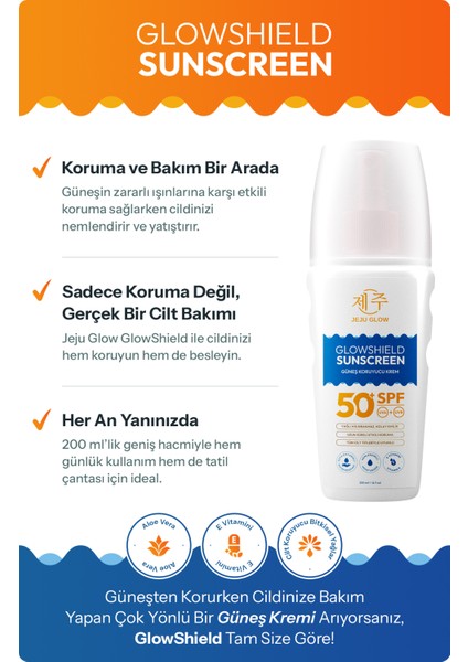 Glowshield Spf 50 Güneş Losyonu – Yüz ve Vücut – Geniş Spektrum Koruma - Nemlendirici Formül 200 ml