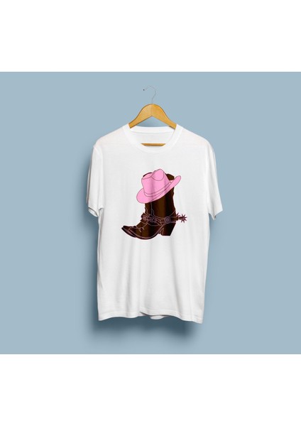 Oversize Cowgirl Boots Tasarım Unisex T-Shirt
