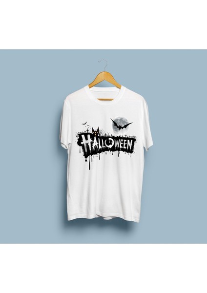 Oversize Hallowen Cadılar Bayramı Desenli Unisex Tshirt