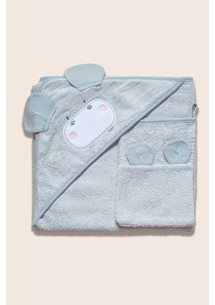 Üçgen Başlıklı Havlu + Kese - Bath Time - Gri modelleri