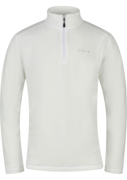Cedric Erkek Yarım Fermuarlı İnce Polar Sweatshirt Beyaz