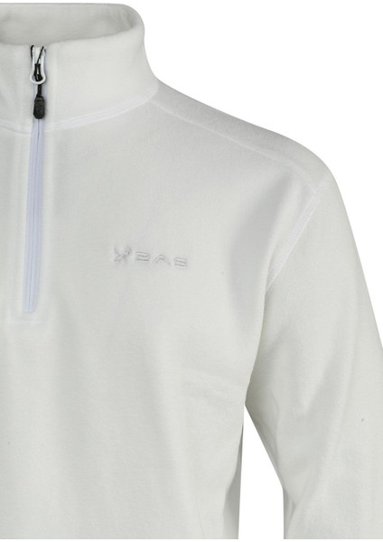 Cedric Erkek Yarım Fermuarlı İnce Polar Sweatshirt Beyaz modelleri