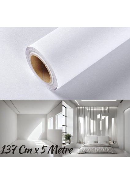 Beyaz Mat Duvar Kaplama ve Duvar Baskı Folyosu 137 x 5 Metre