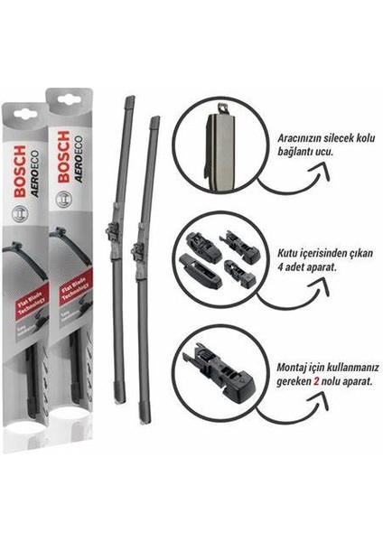 Silecek Süpürgesi Ön 650MM/400 mm Aeroeco/ Ford Fiesta Vıı / Opel Adam / Peugeot 208 fiyatları