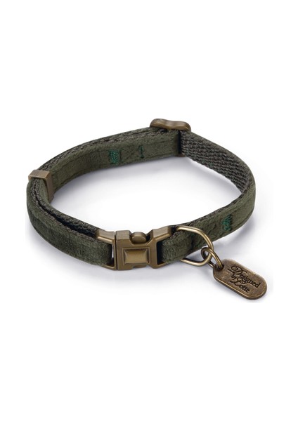 Dbl Kedi Boyun Tasması, Velur, Yeşil, 20-30CM