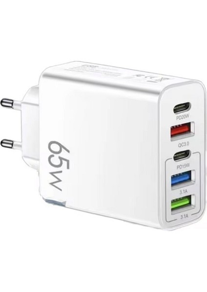YK-SR104 65W Şarj Başlığı 3 USB + 2 Pd