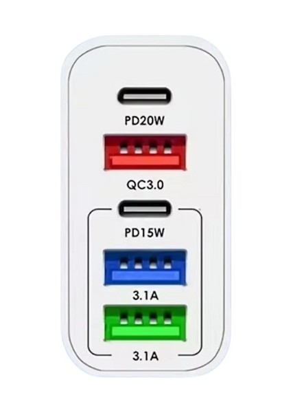 YK-SR104 65W Şarj Başlığı 3 USB + 2 Pd