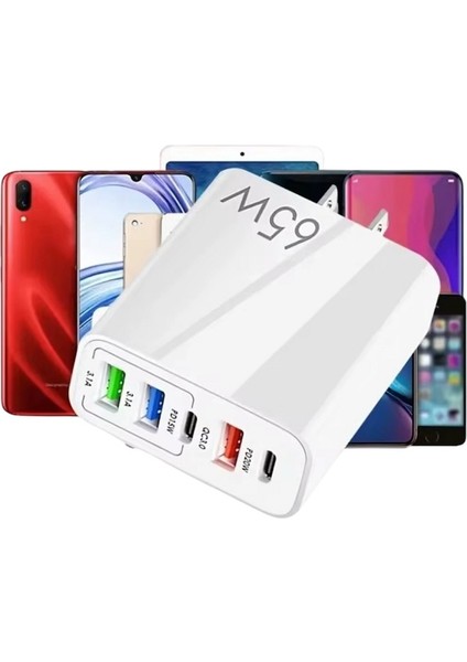 YK-SR104 65W Şarj Başlığı 3 USB + 2 Pd
